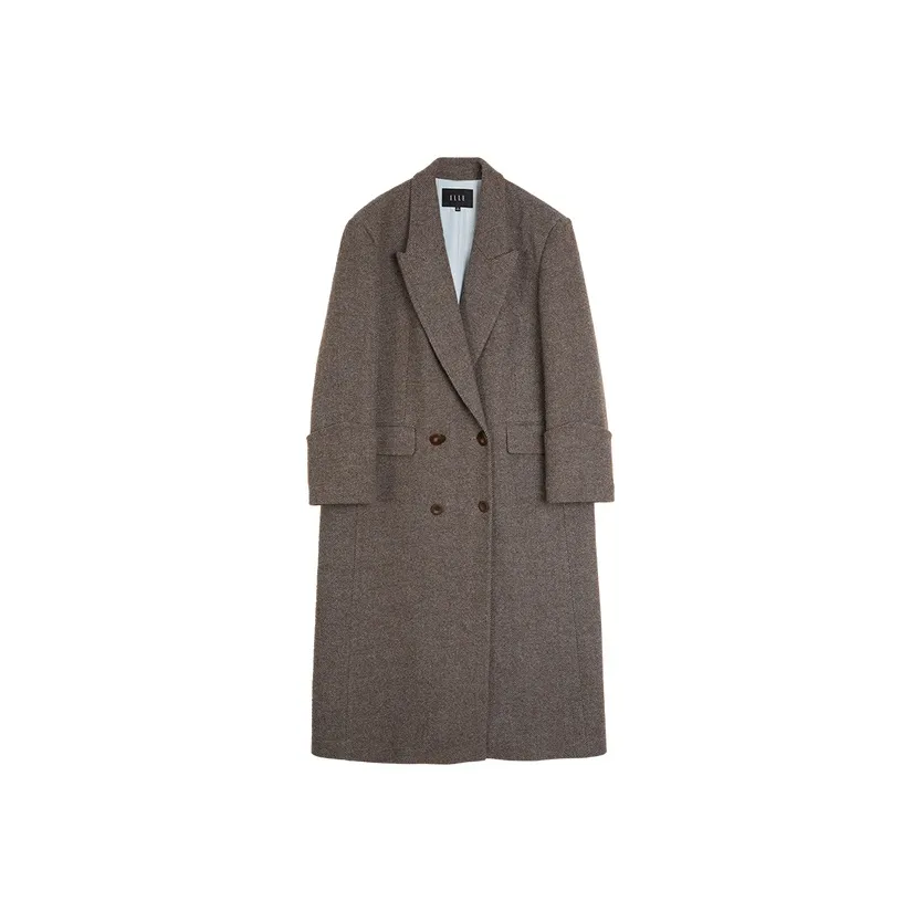 ELLE Темно-коричневое женское пальто