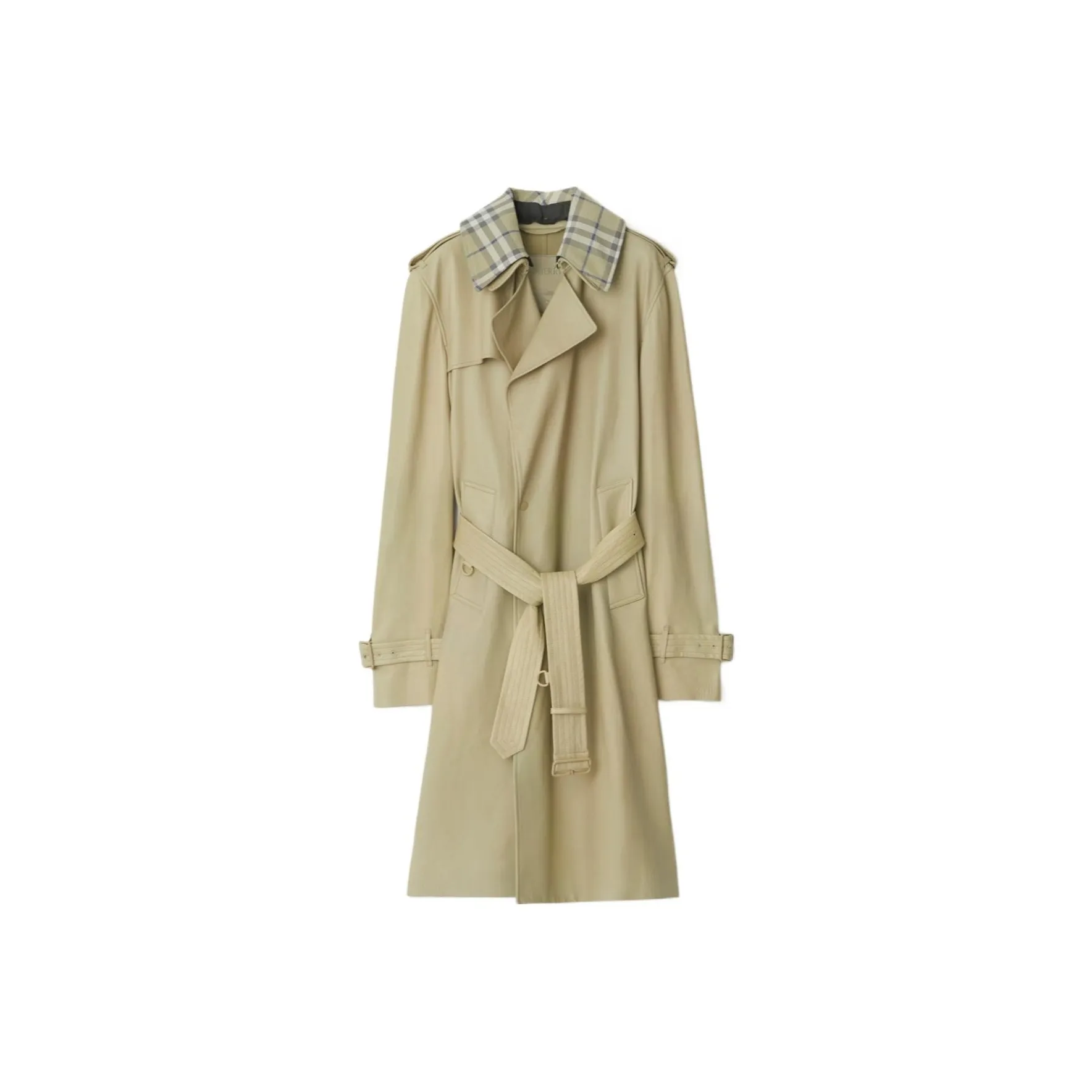 Burberry Detachable-collar Leather Trench Coat