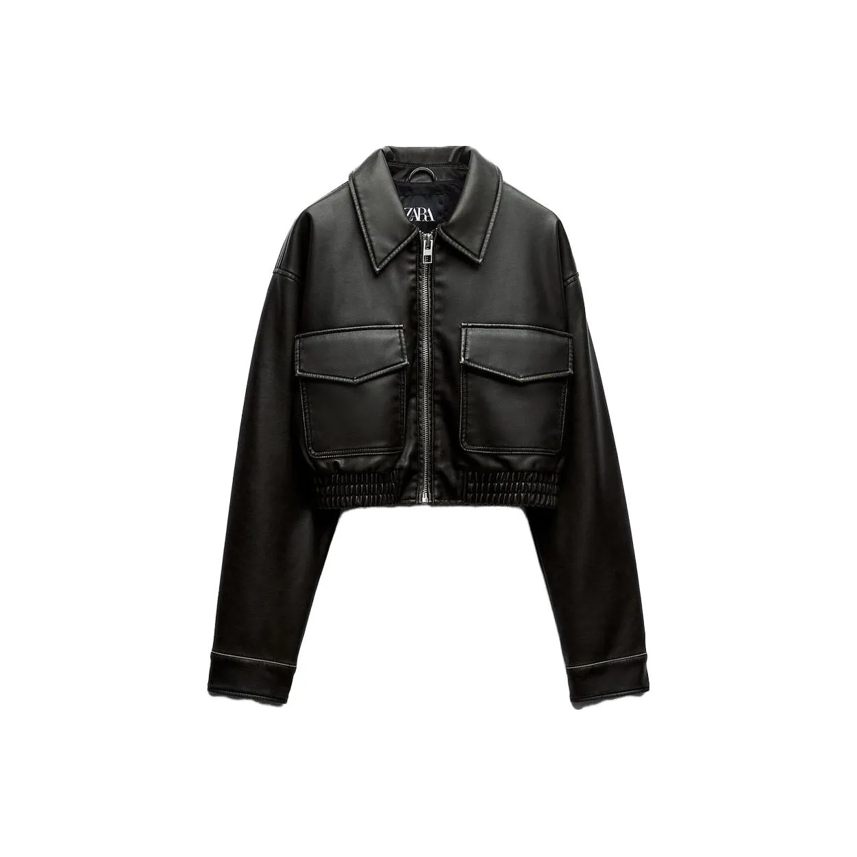 ZARA Cropped Coats Women's Dark Gray