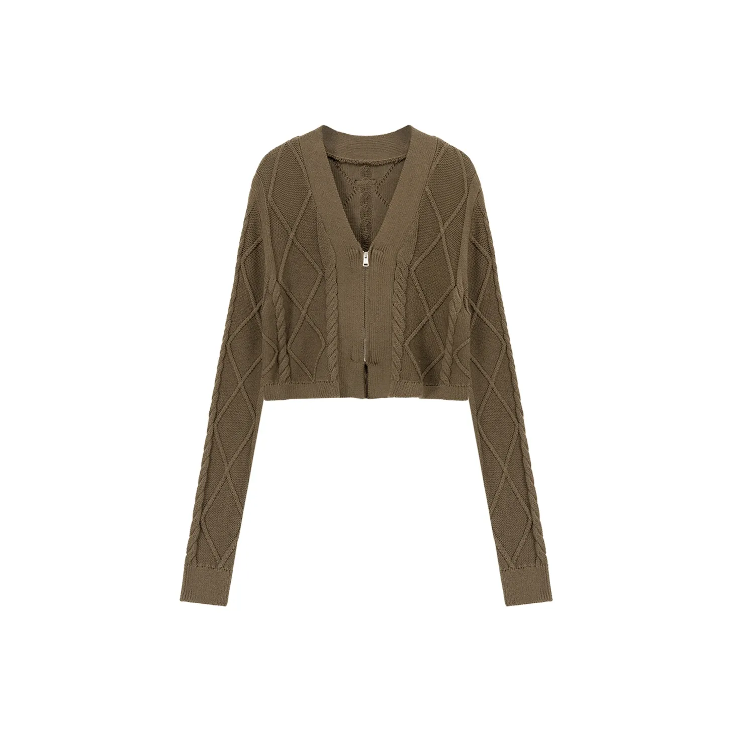 NO ONE ELSE Горчичный зеленый Женское короткое пальто