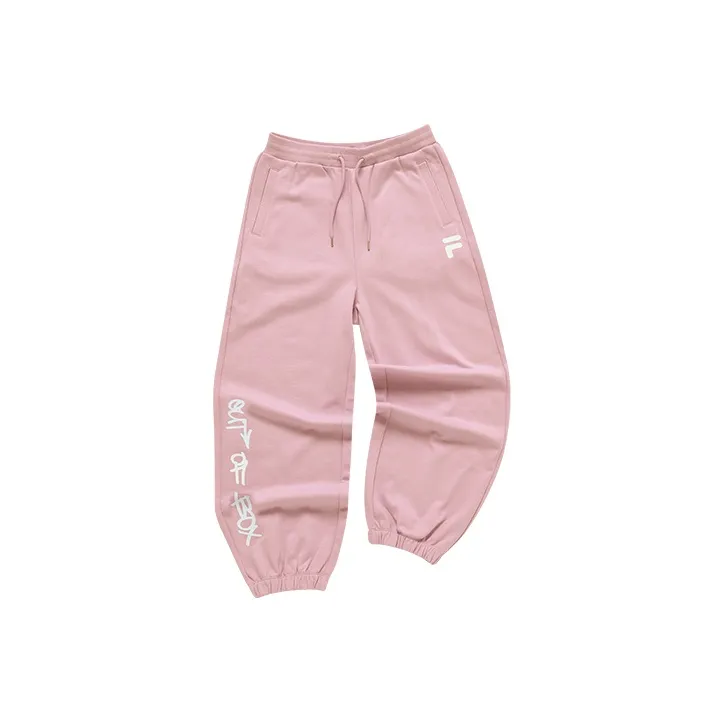 FILA FUSION Knitted Sweatpants Women's Youth Pink