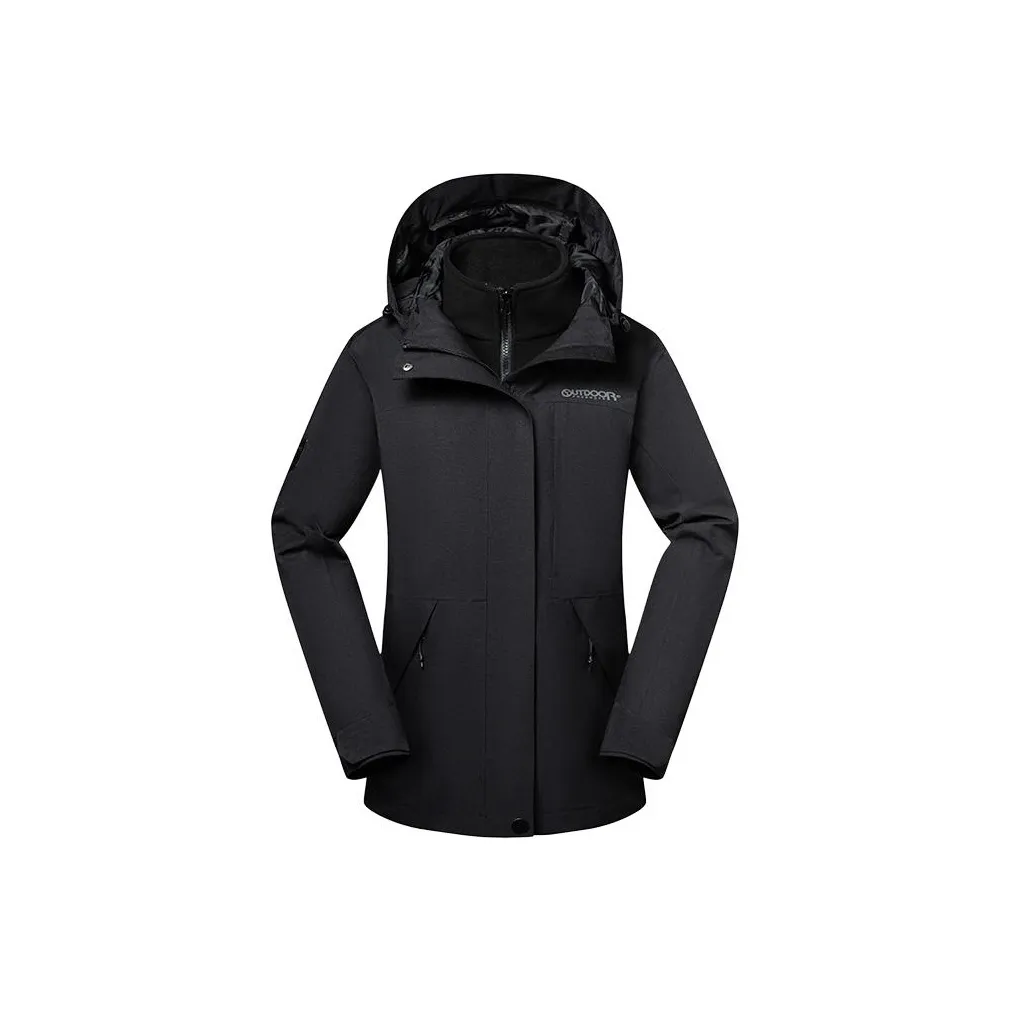 OUTDOOR PRODUCTS Ветрозащитный Устойчивый к истиранию Термический Устойчивый к холоду Ветровка Женская Черная