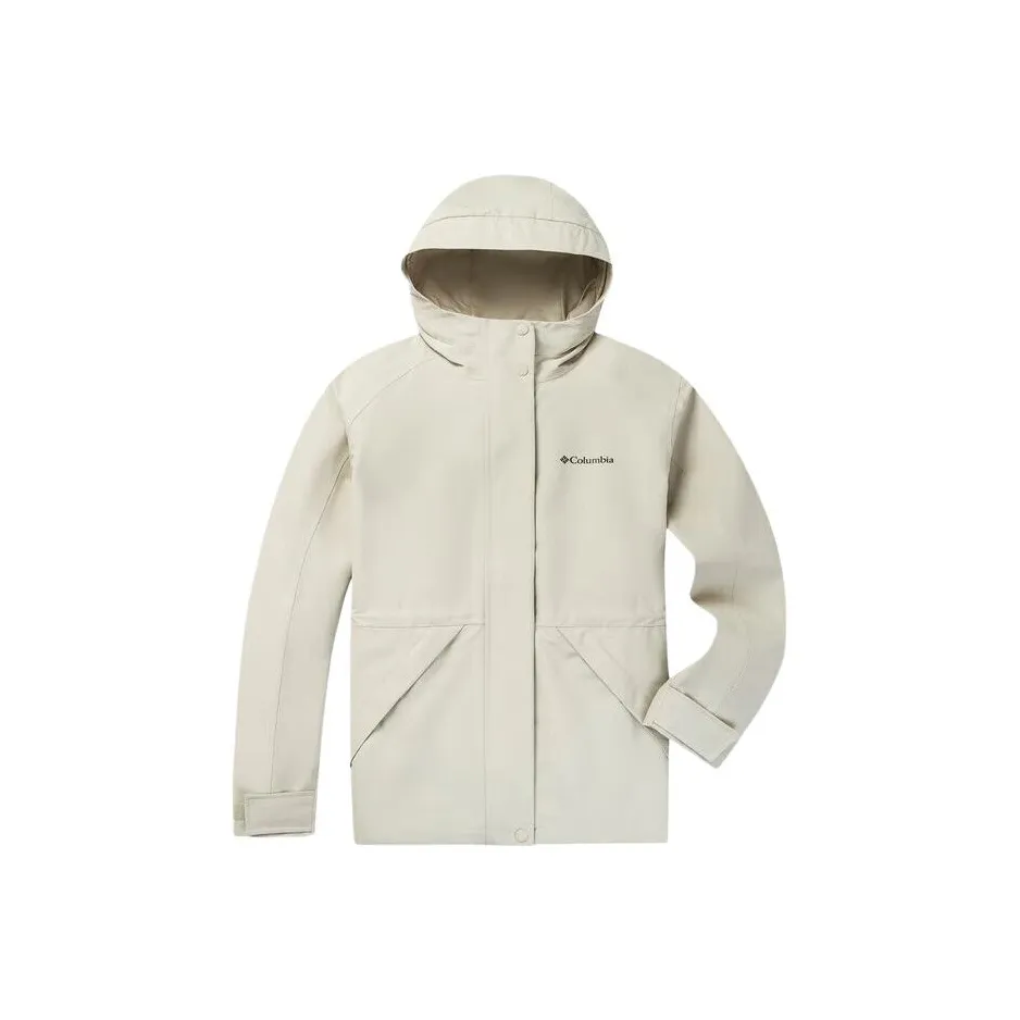 Columbia совместный бренд Поход Водонепроницаемый и Ветрозащитный Ветровка Женские Светло-серый