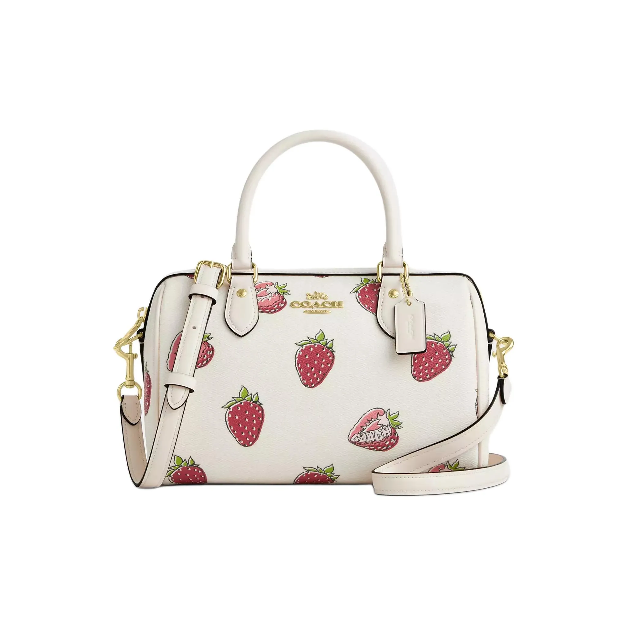 COACH Rowan Холст Одно Плечо Сумка Средний Женская Белая