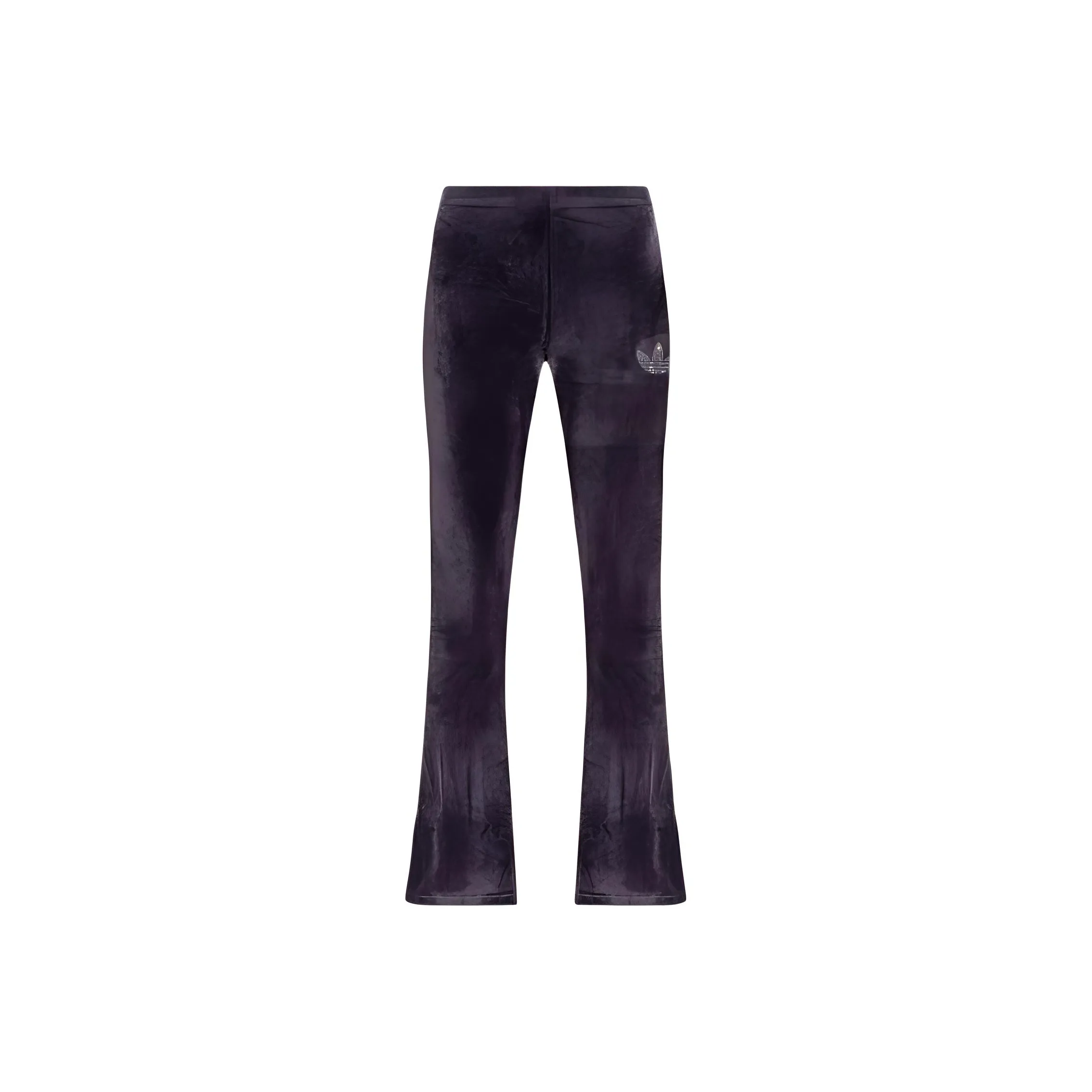 Adidas Women's Velvet Rhinestone Trefoil Joggers Aurora Black