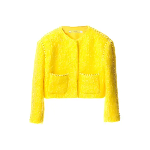PushBUTTON Желтое женское короткое пальто