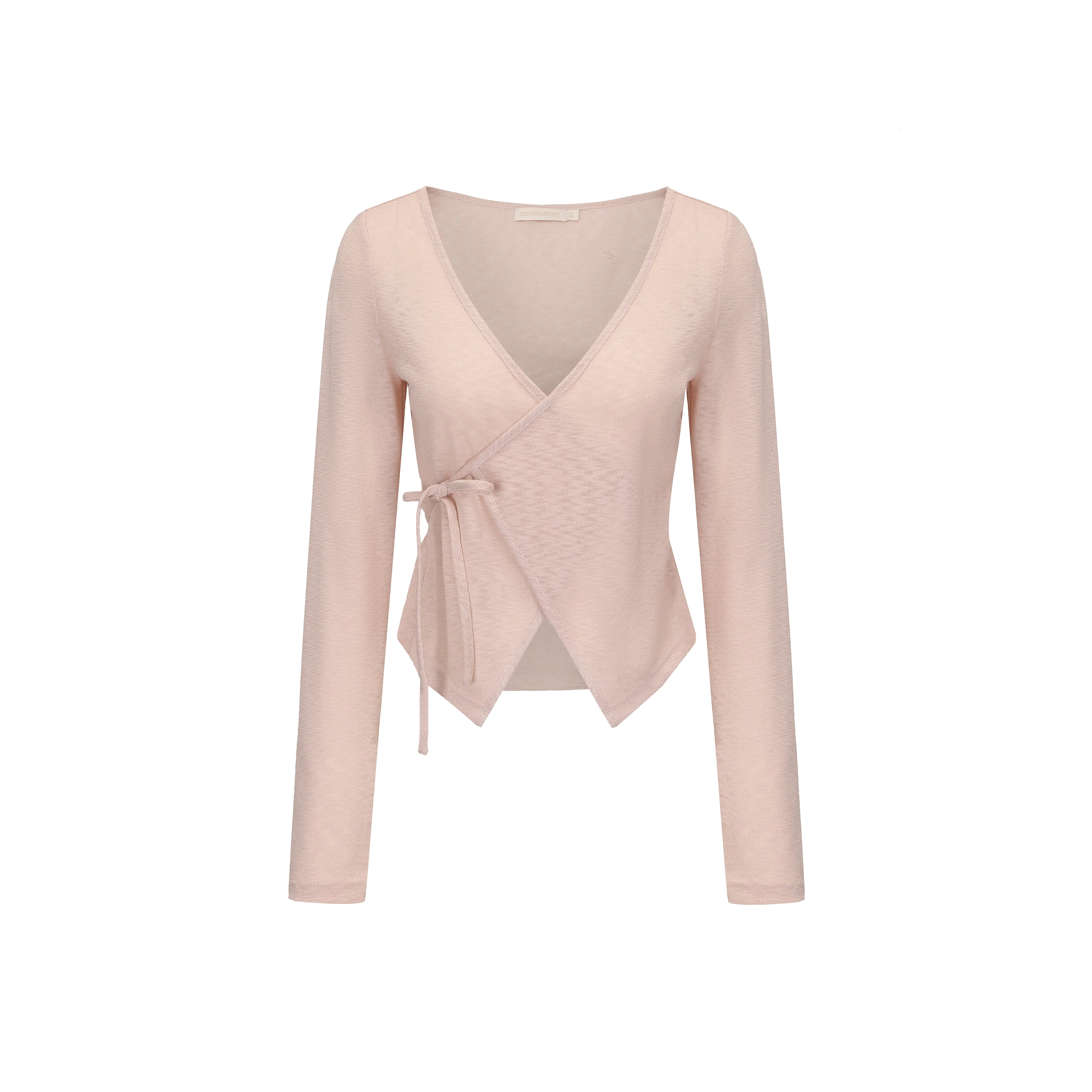 CHIWAWAMEME Нежно-розовый кружево вверх кардиган женский трикотаж