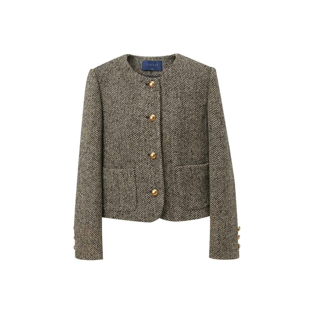 3COLOUR Пальто Женское Черное Rice Геометрический