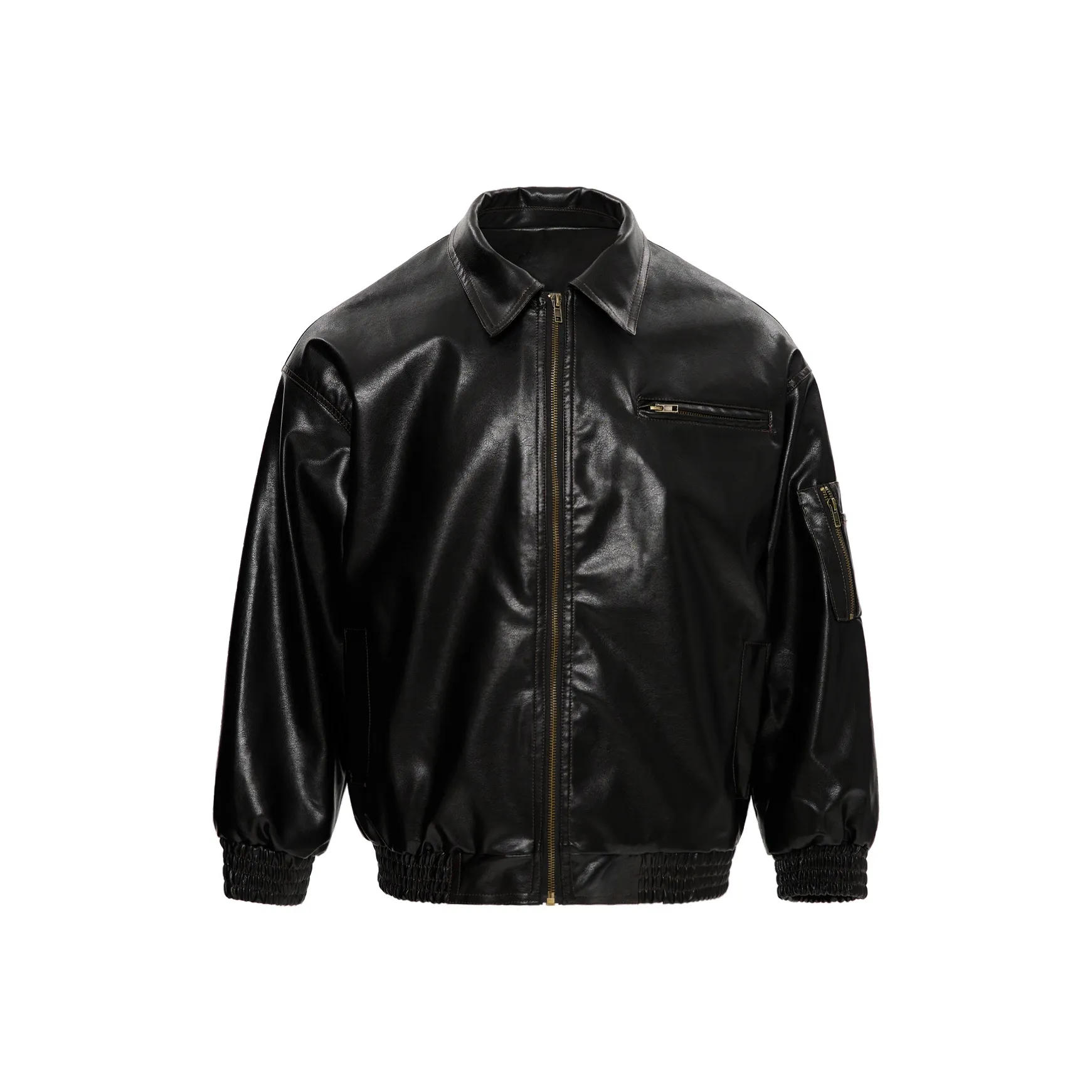 NANDCHN Leather Jacket Unisex Black