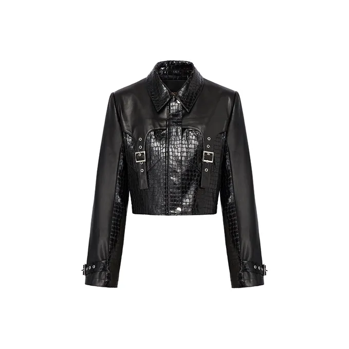 REINEREN Leather Jacket Women's Black