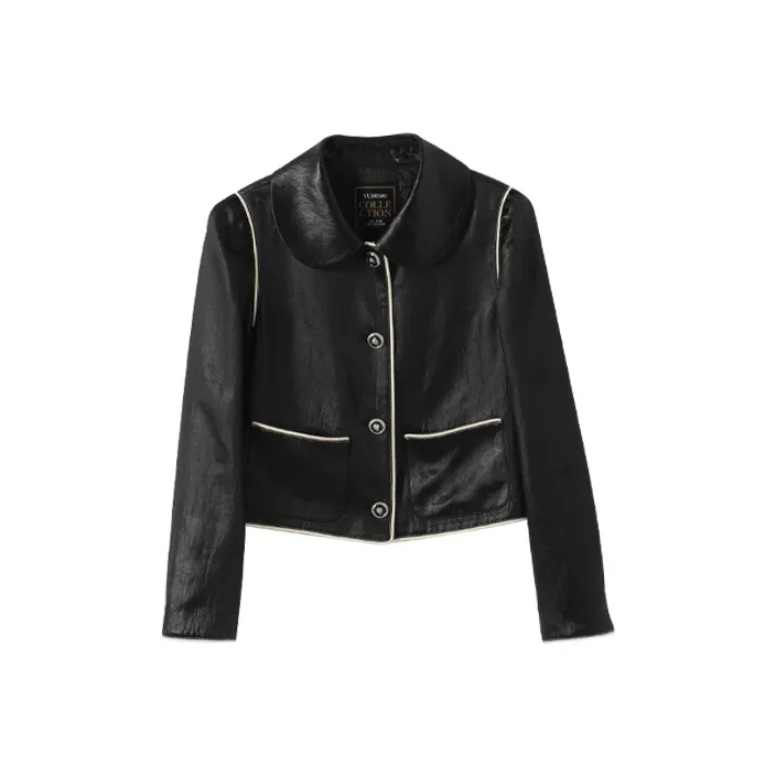 YUMOMO STAR Обсидиановый черный Женское короткое пальто