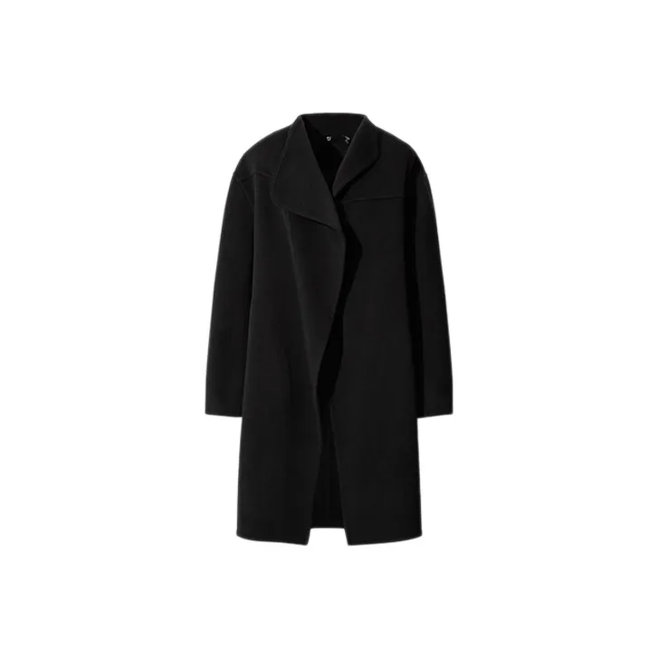 UNIQLO FW20 Бархат Feel Пальто Женское Черное