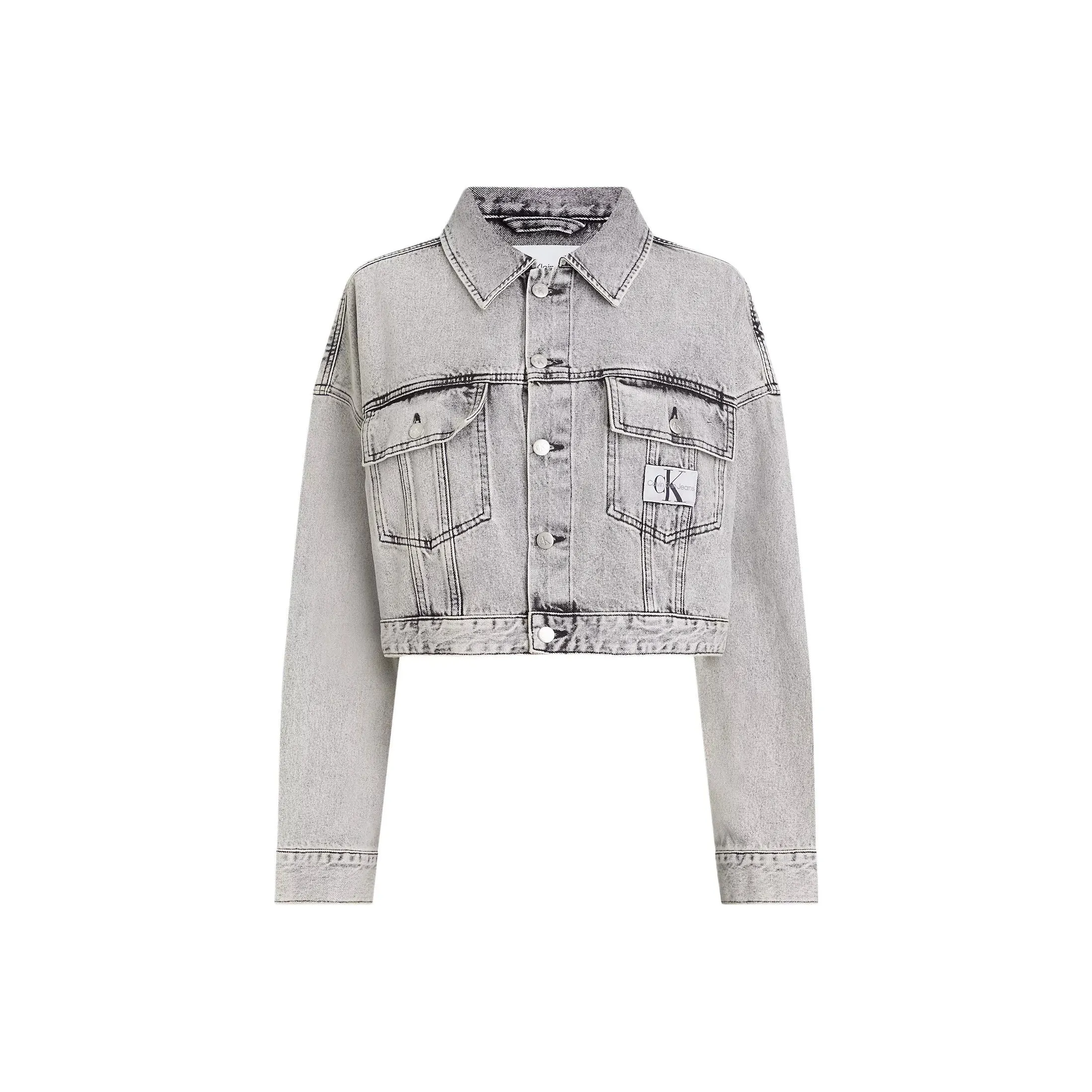 CALVIN KLEIN Denim Jacket Women's Denim Gray
