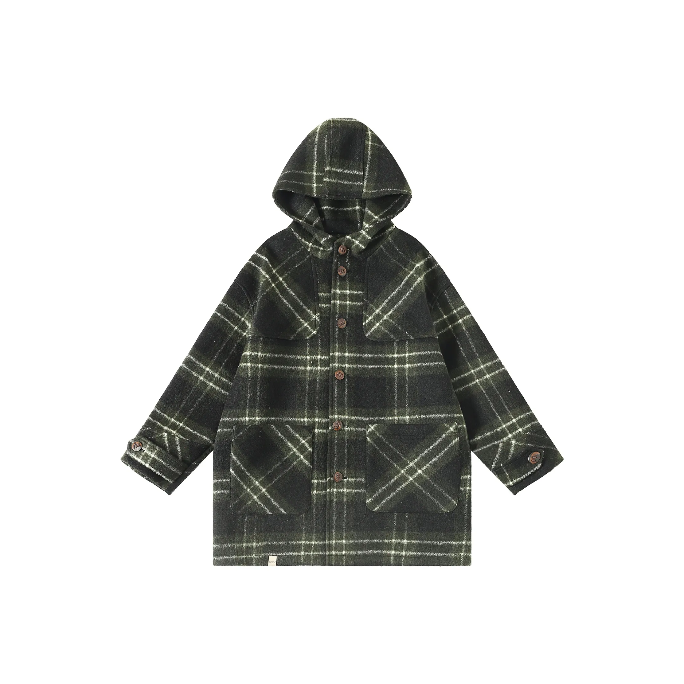 Saotome Пальто Женское Черное Зеленое Клетка