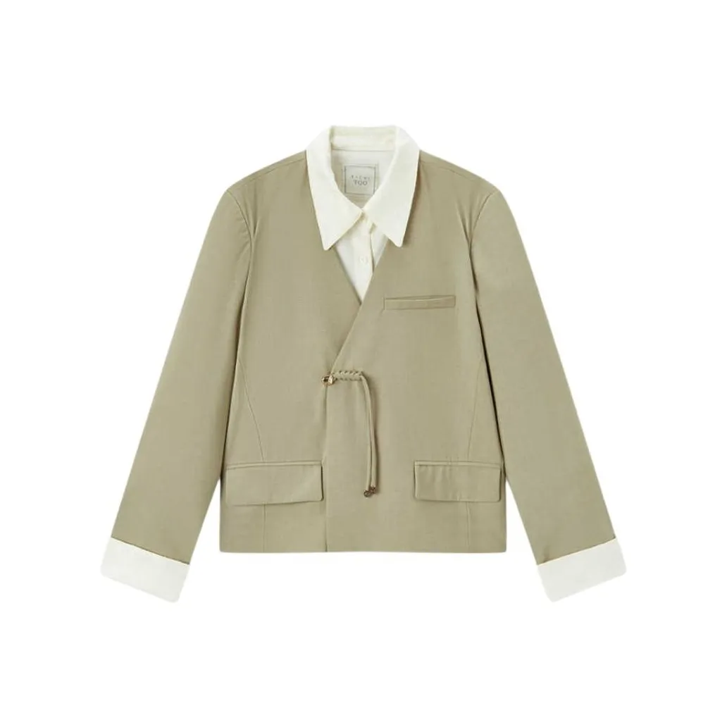 EICHITOO Business Suit Women's Light Green Trim