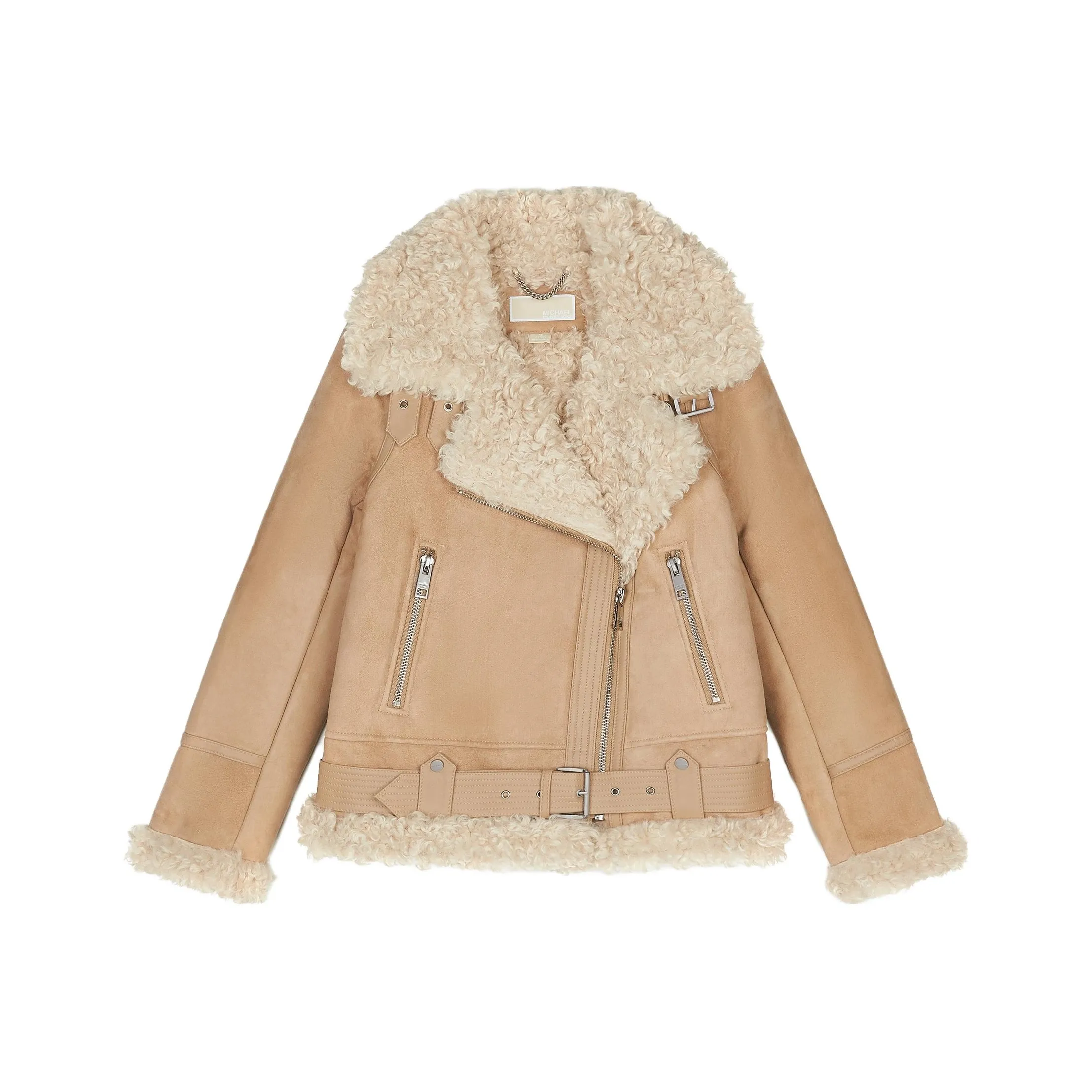 MICHAEL KORS Кожа Куртка Женская Песочного цвета