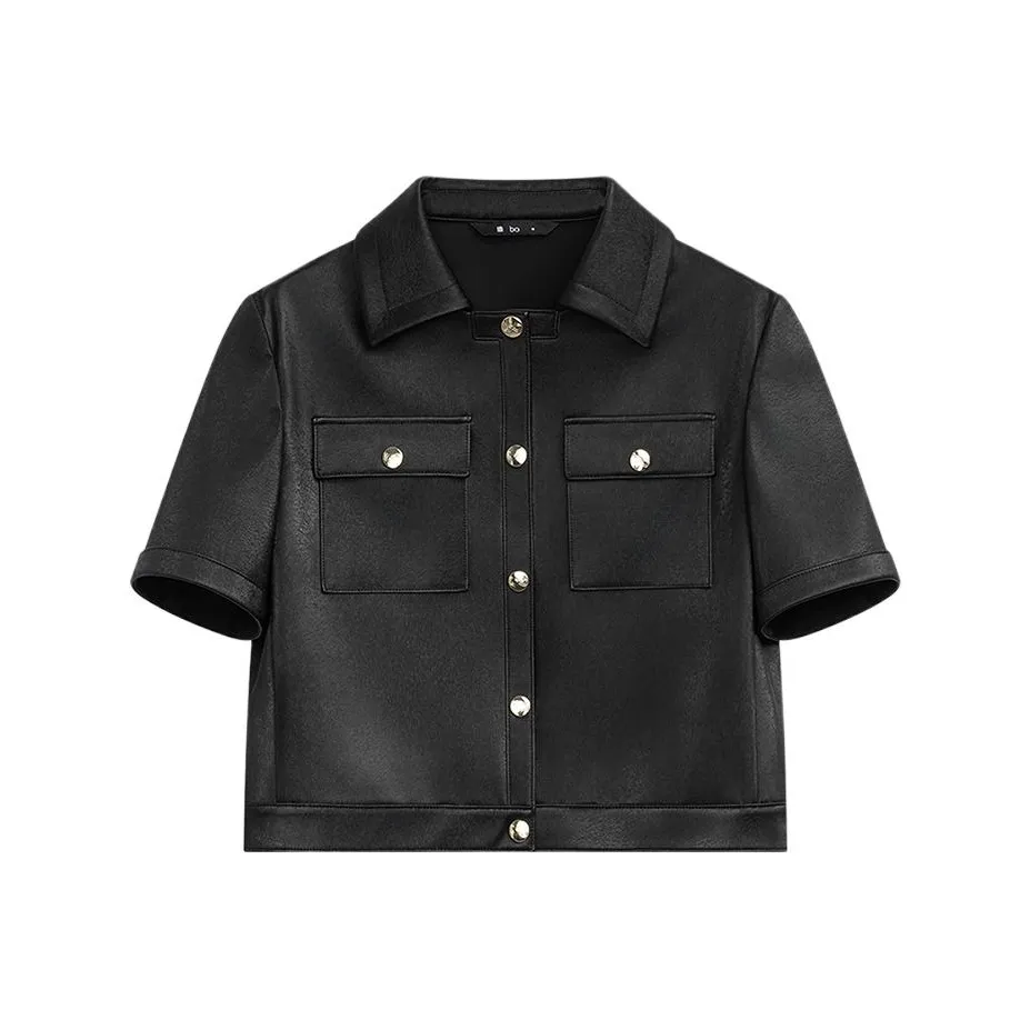 Broadcast Leather mercy jacket Women's Jet Black
