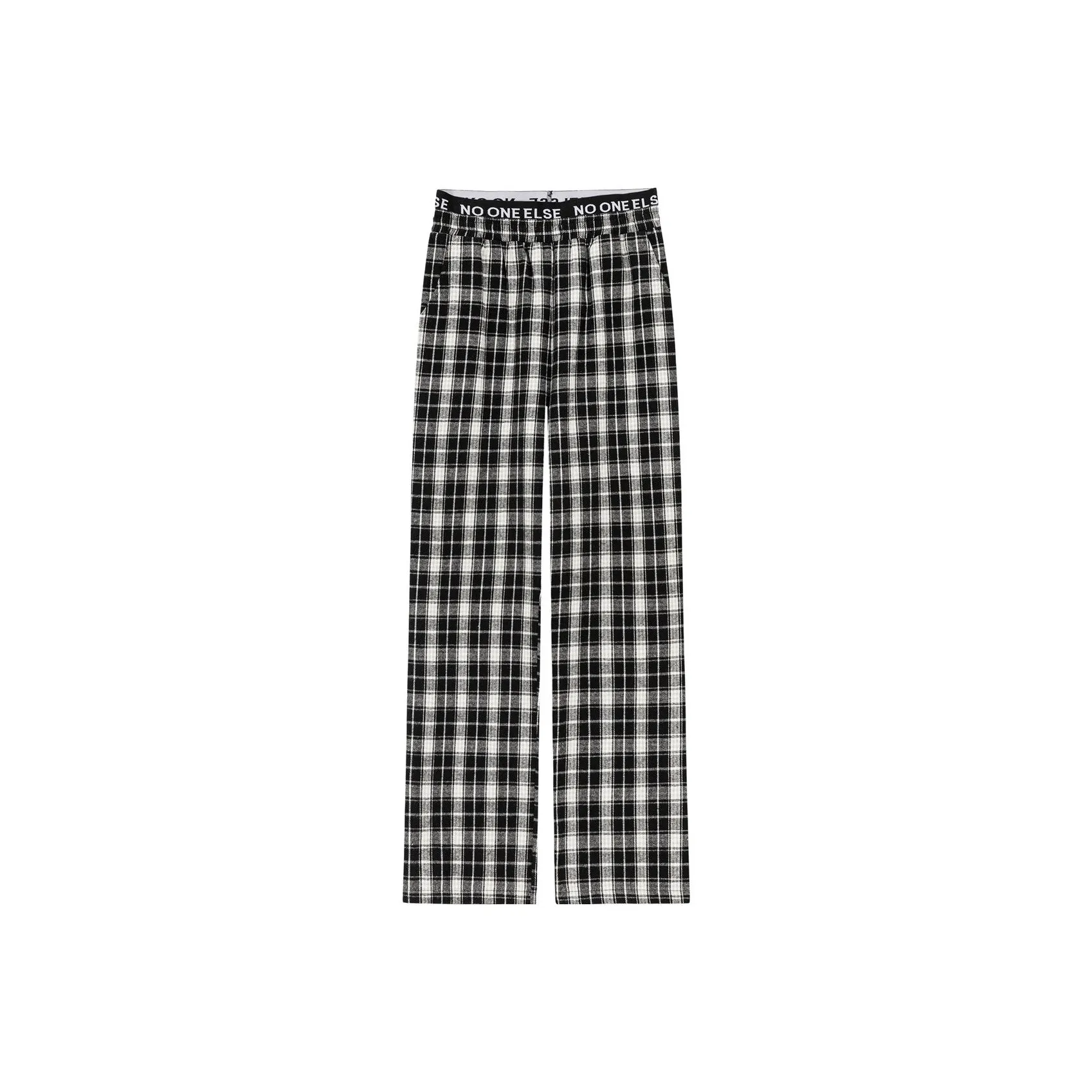 NO ONE ELSE Casual Pants Women's Black White Plaid