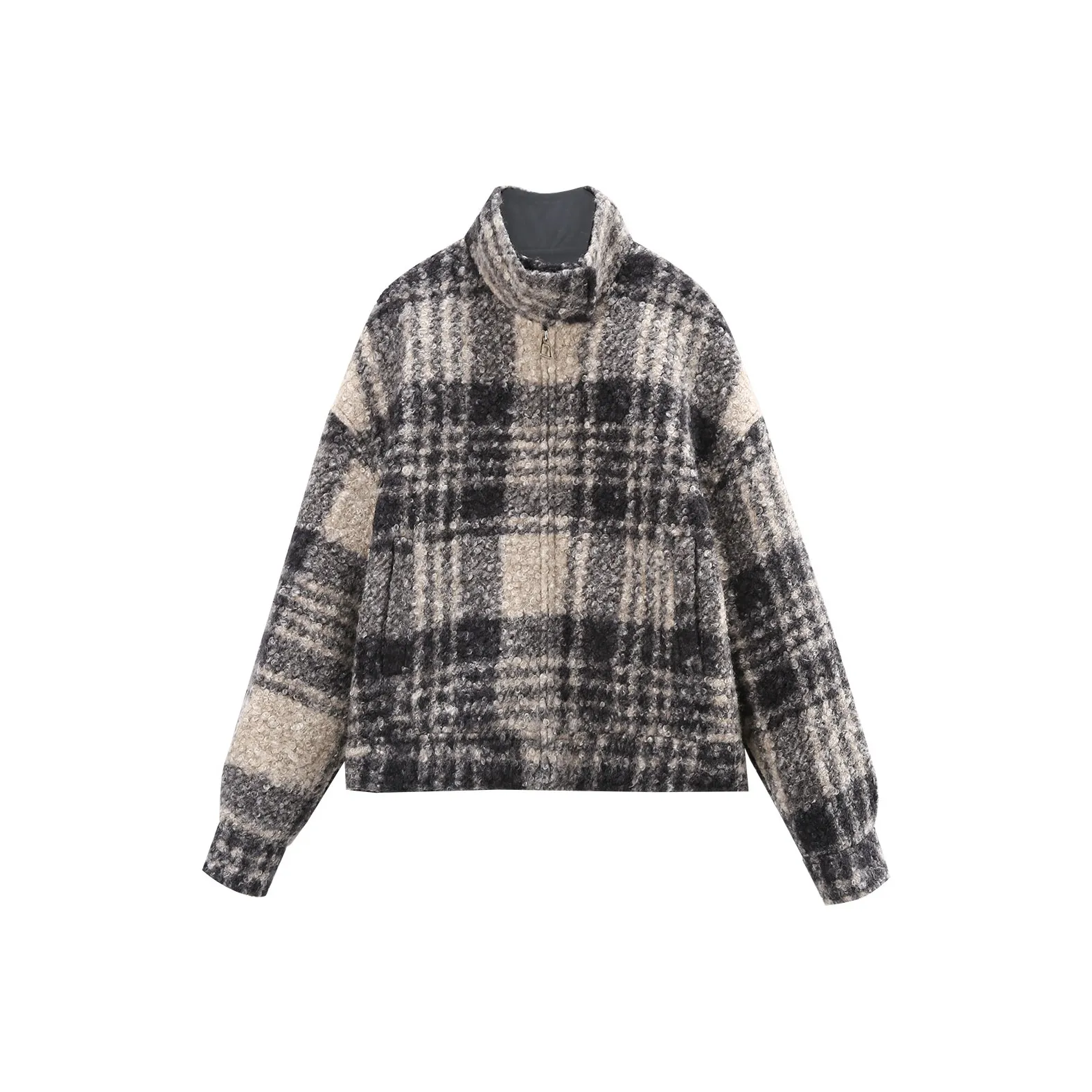 A paradise for awakening Укороченное пальто женское черная клетка