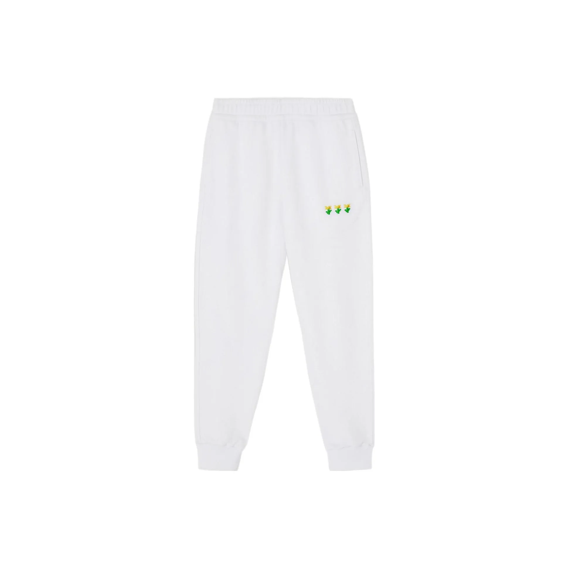 Burberry X Minecraft Embroidered Floral Cotton Jogging Pants White