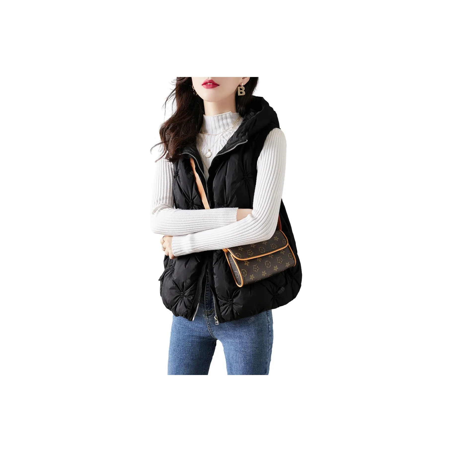 SHANGJING Черные Женские Жилеты