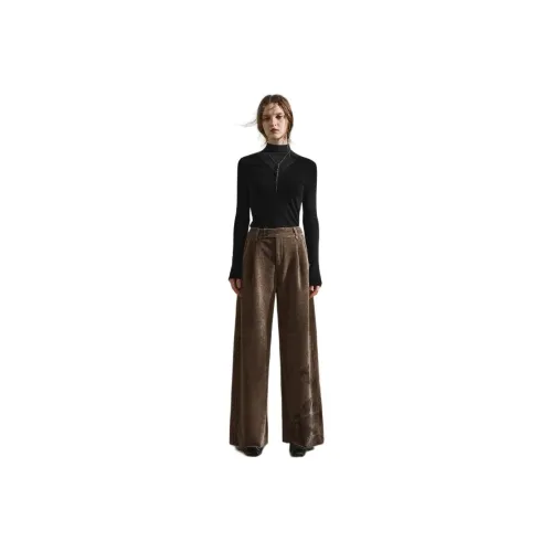 Rizhuo SHADOW Кофе Женские Повседневные Брюки