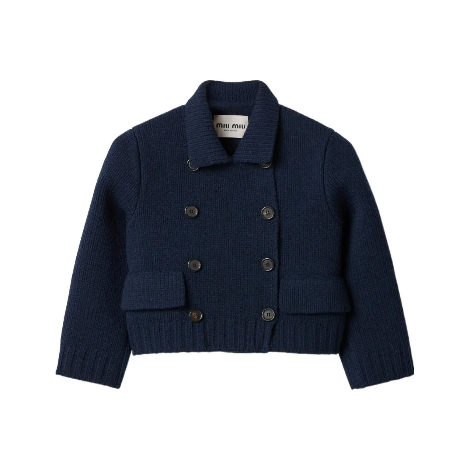 MIU MIU Cropped Wool Jacket 'Navy'