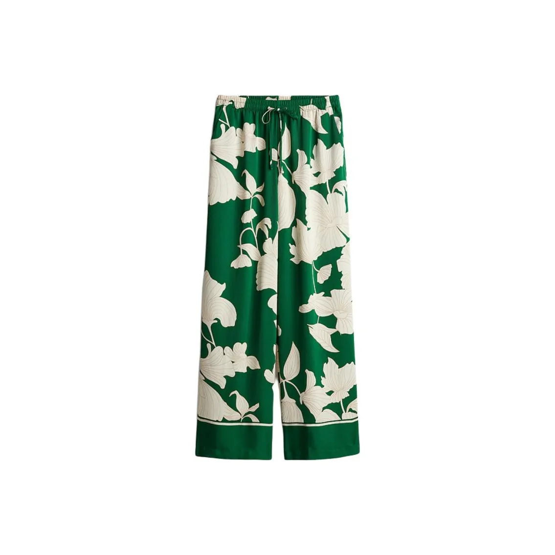 H&M Casual Pants Women's Green/Cream Floral