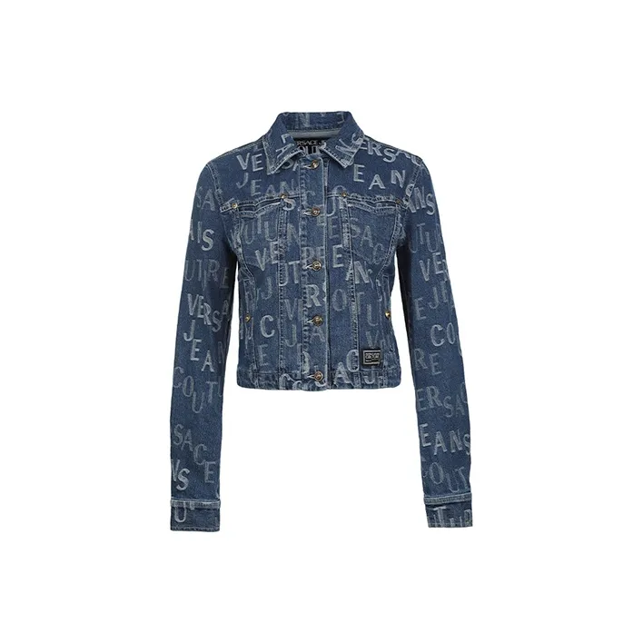 VERSACE JEANS COUTURE SS22 Denim Jacket Women's Blue