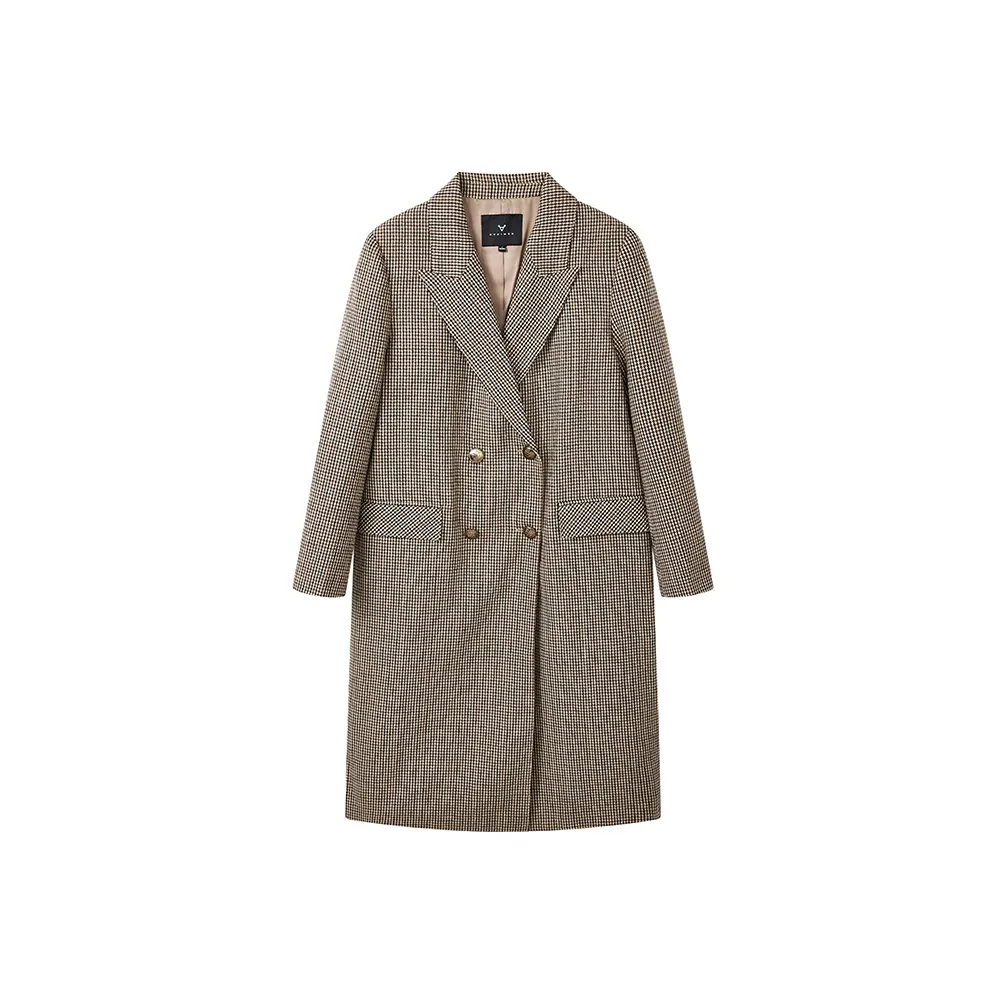 Yu Qianwen Coats Women's Vintage Plaid