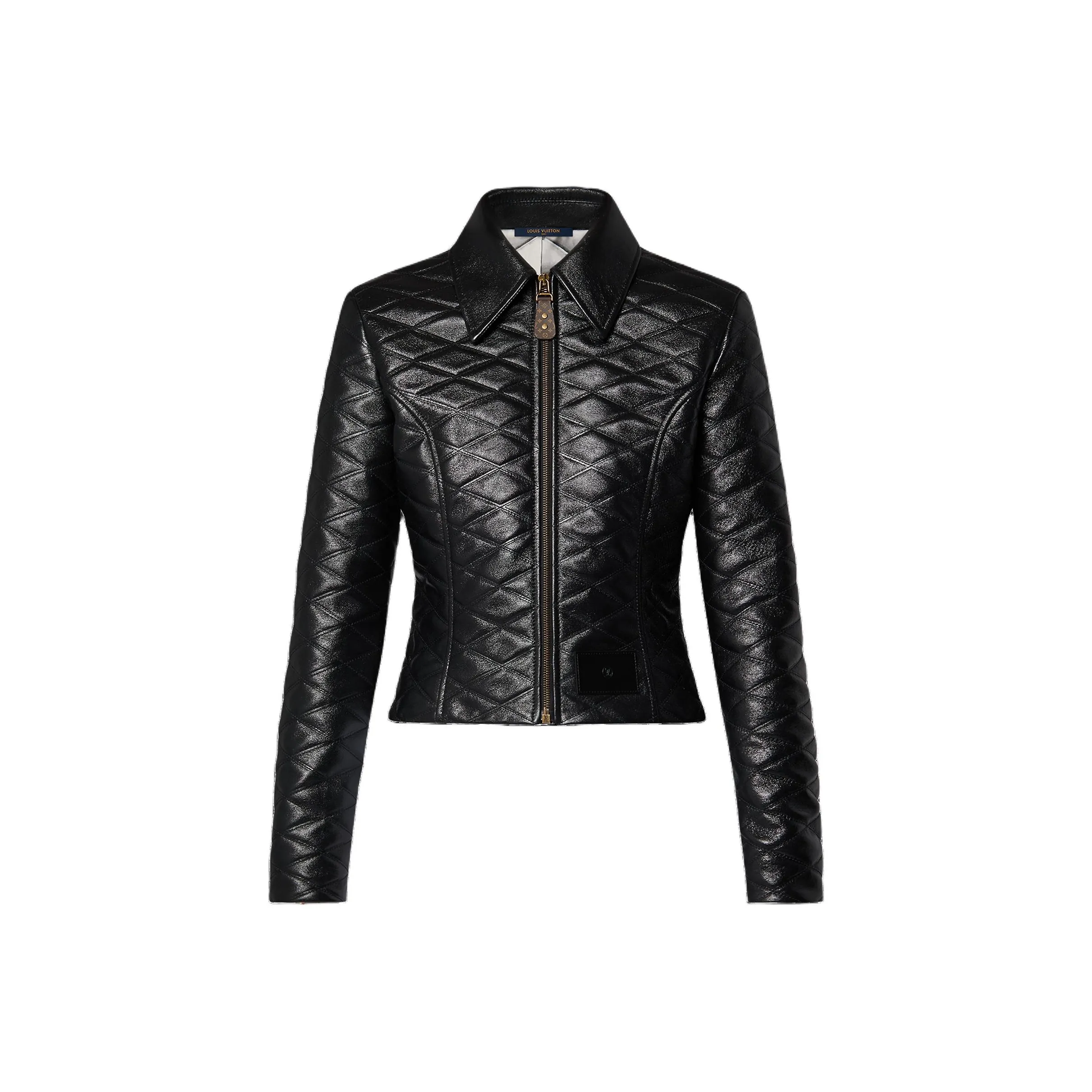 LOUIS VUITTON Cropped Malletage Leather Jacket