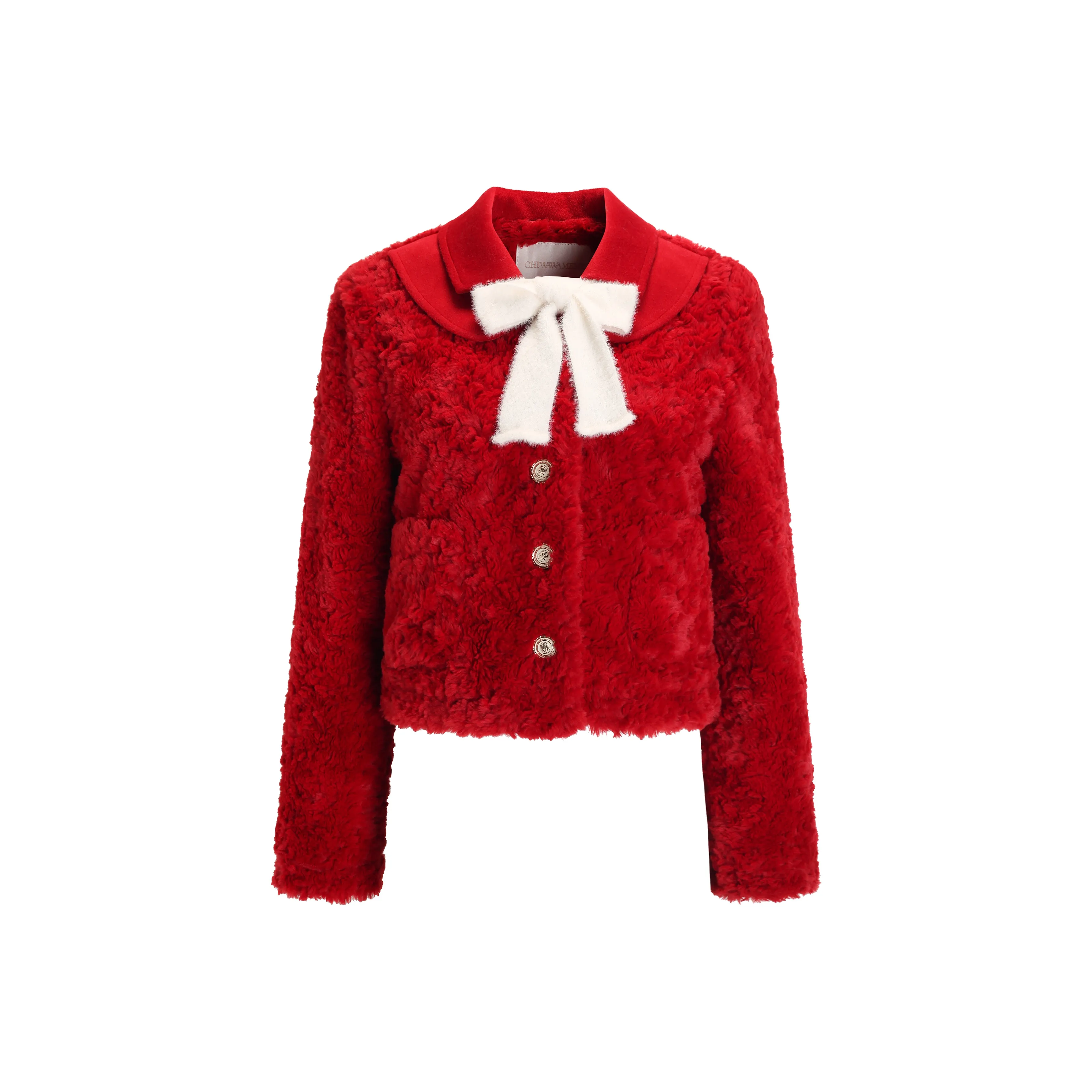 CHIWAWAMEME Вельвет Feel Куртка Женская Красная