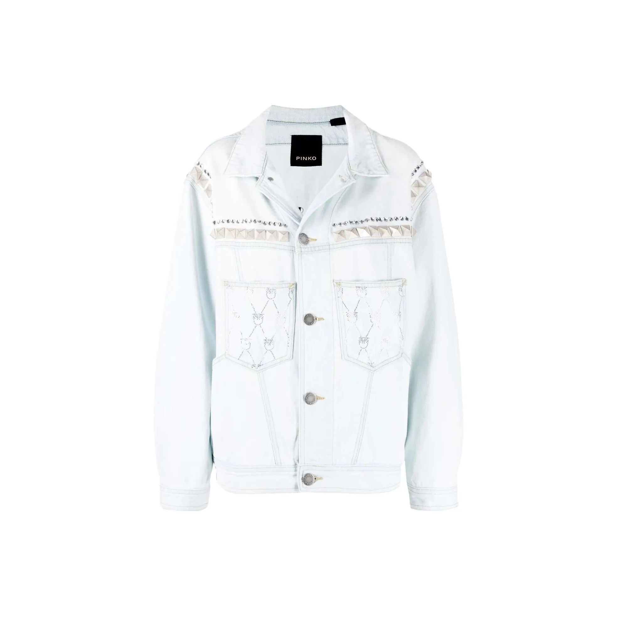 PINKO FW22 Denim Jacket Women's Light Blue