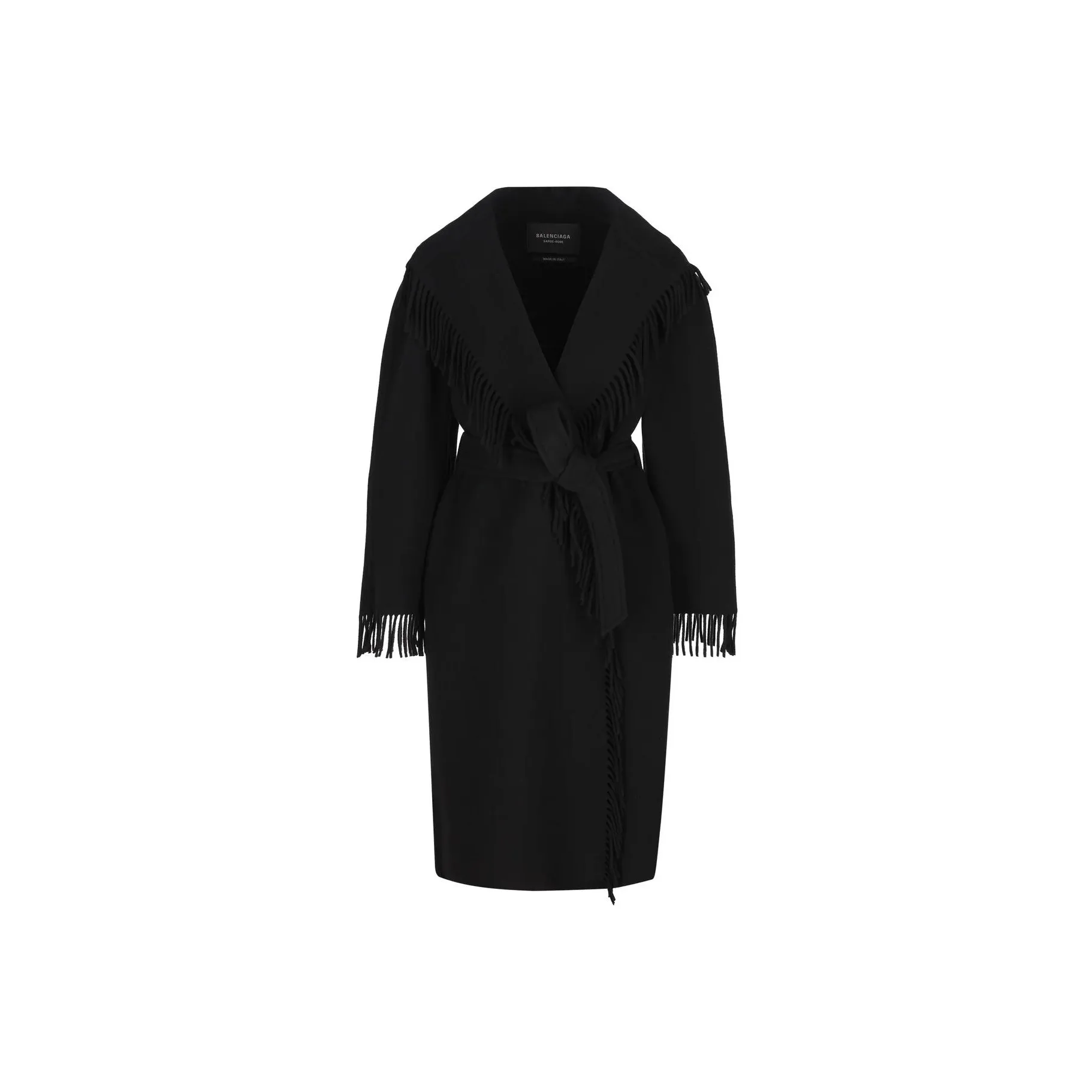 Balenciaga Belted Fringed Coat