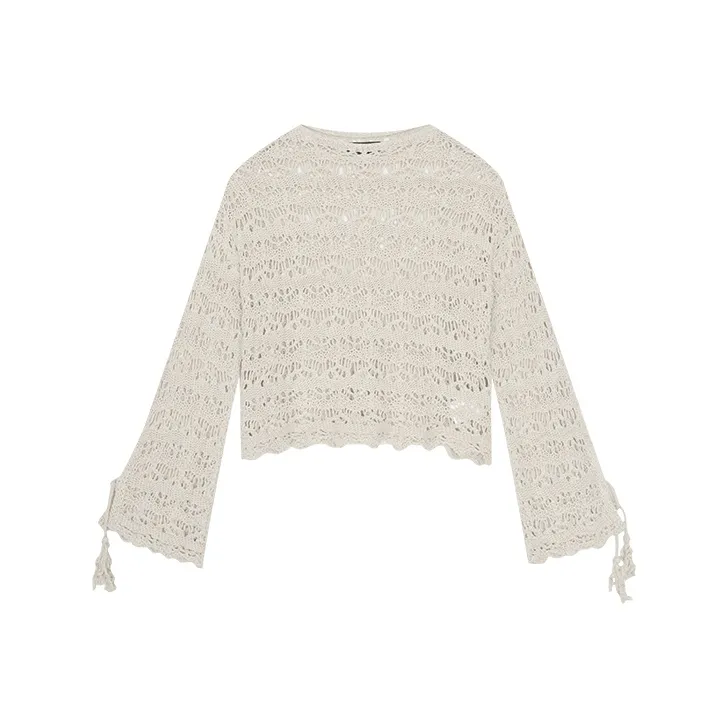 URBAN REVIVO Boho Style Knitwear Women's Khaki Gray