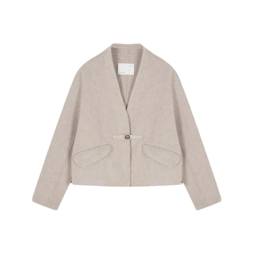 IHIMI Coat Women's Elegant Beige