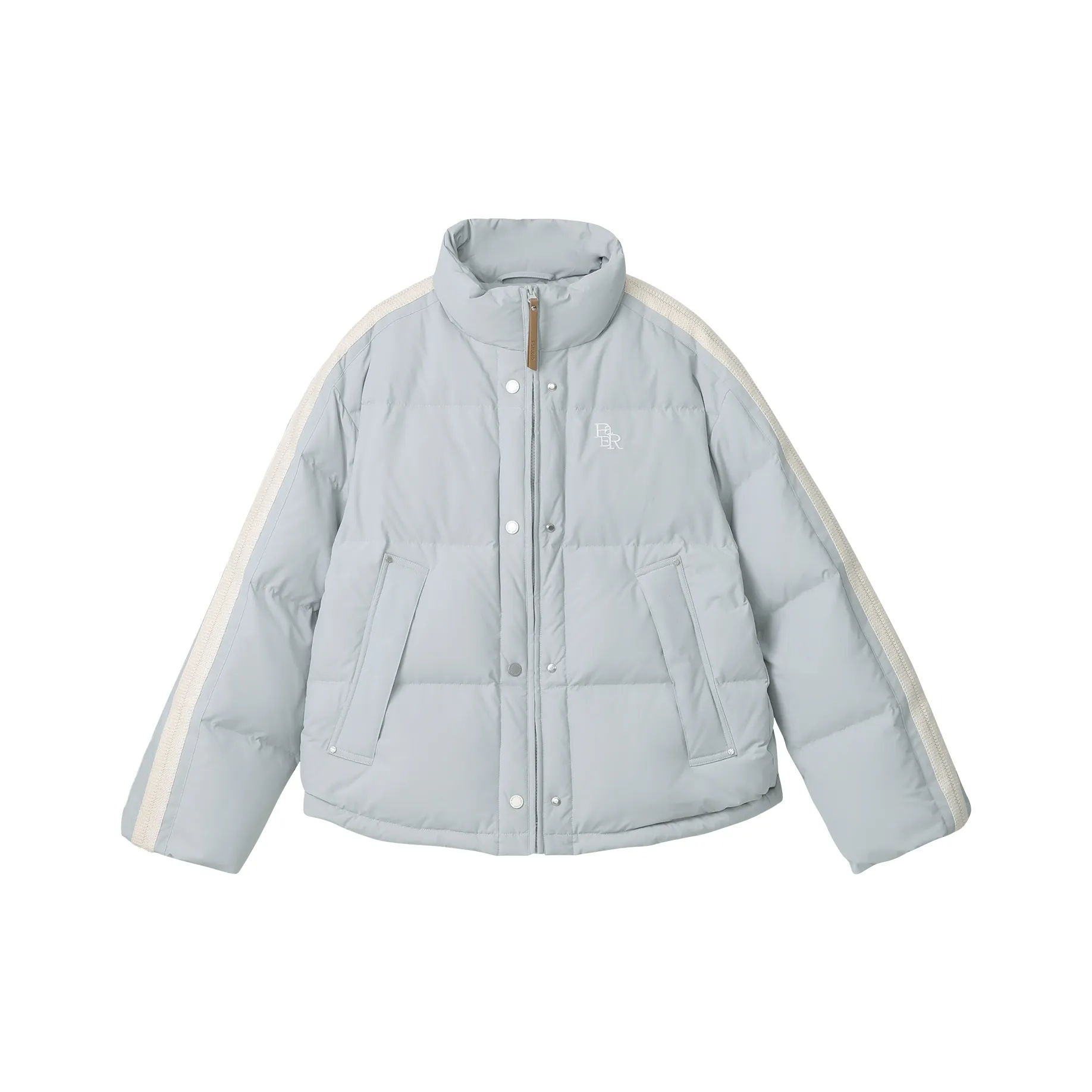 Fstudio Korean Petite Commute Cropped Down Jacket Coat Women's Blue