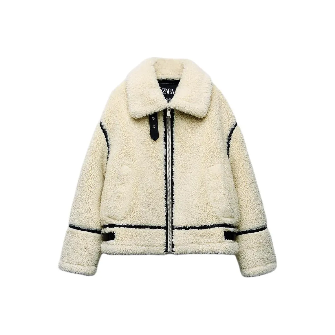 ZARA Velvet feel Coat Women's White