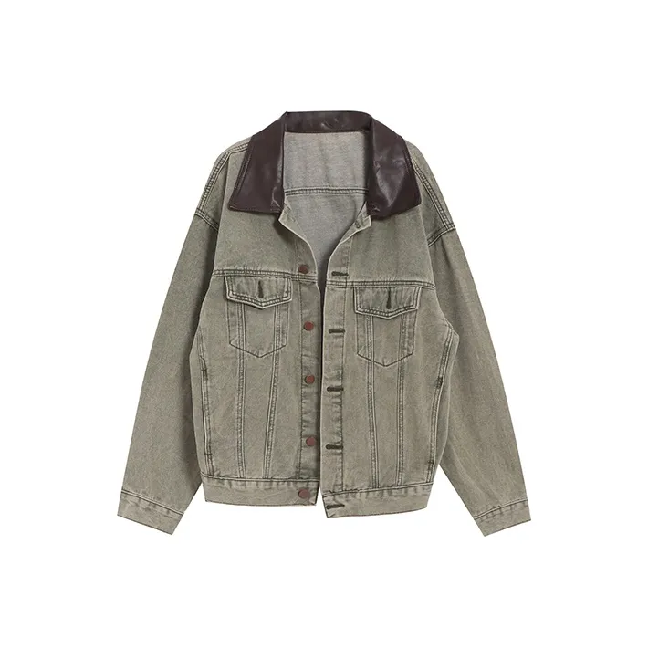 BRASS SCOUT Denim Jackets Women's Vintage Green