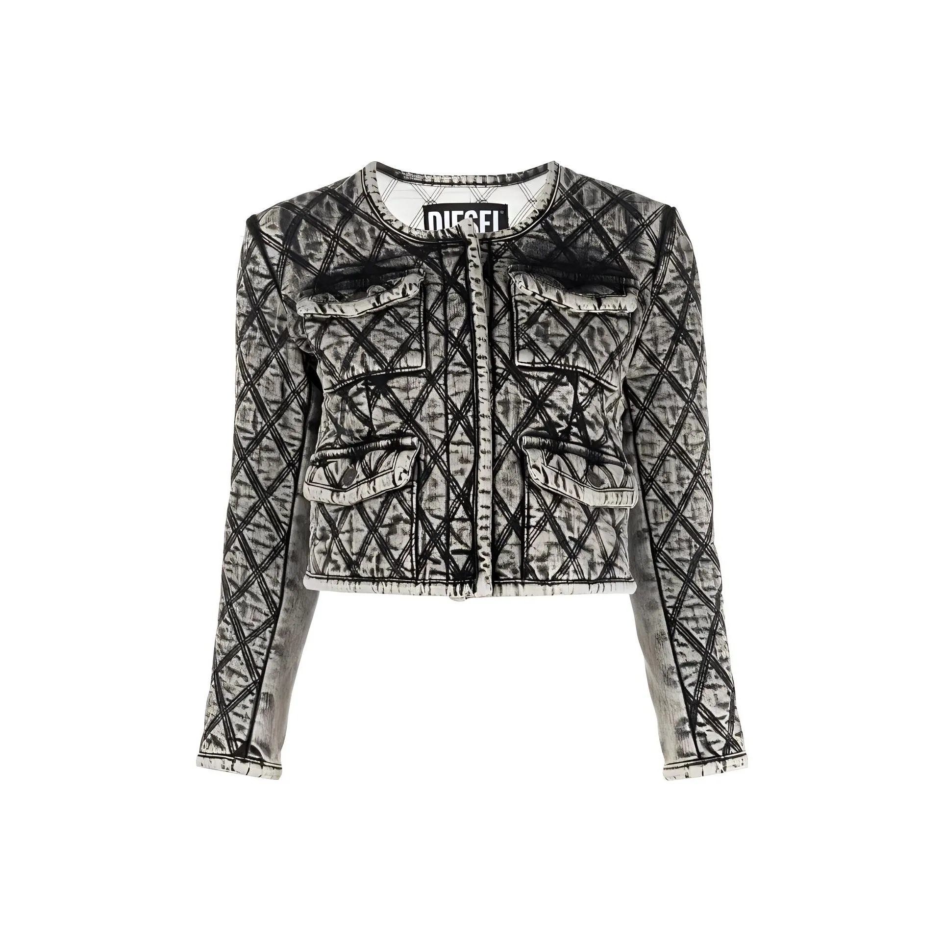 DIESEL Серое Женское Короткое Пальто