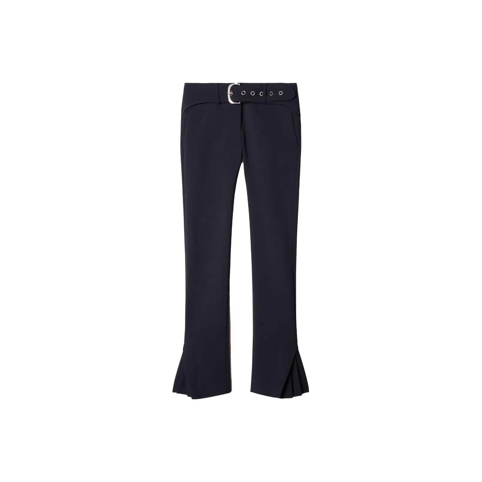 OFF-WHITE Belted Flared Virgin-wool Trousers