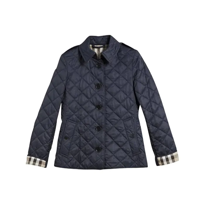 Burberry Diamond Quilted Jacket Navy Check