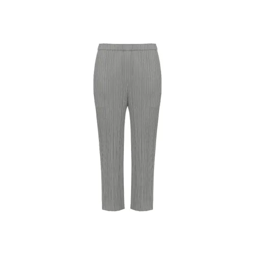PLEATS PLEASE ISSEY MIYAKE Серые Женские Повседневные Брюки