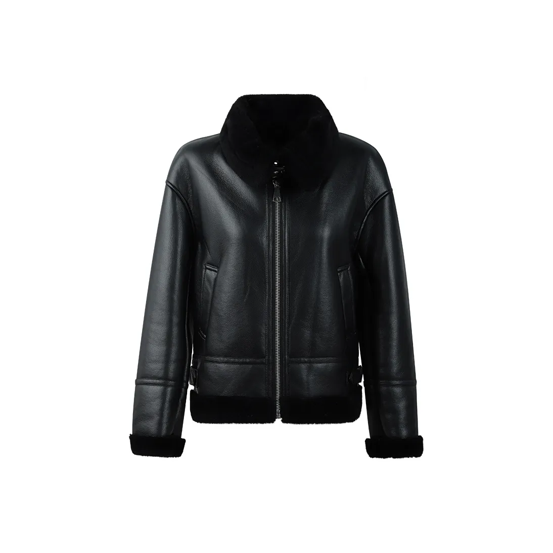 THE SEA LIFE Leather Jacket Women's Black Mage
