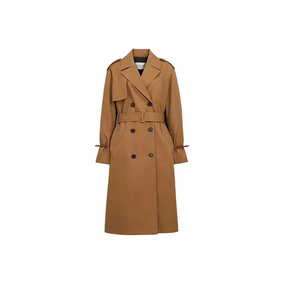 COACH SS24 Trench Coat Women's Dark Khaki