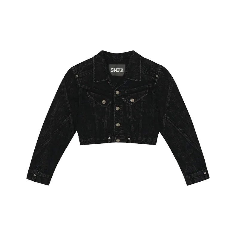 SMFK Denim Jacket Женская Черная Snowflake