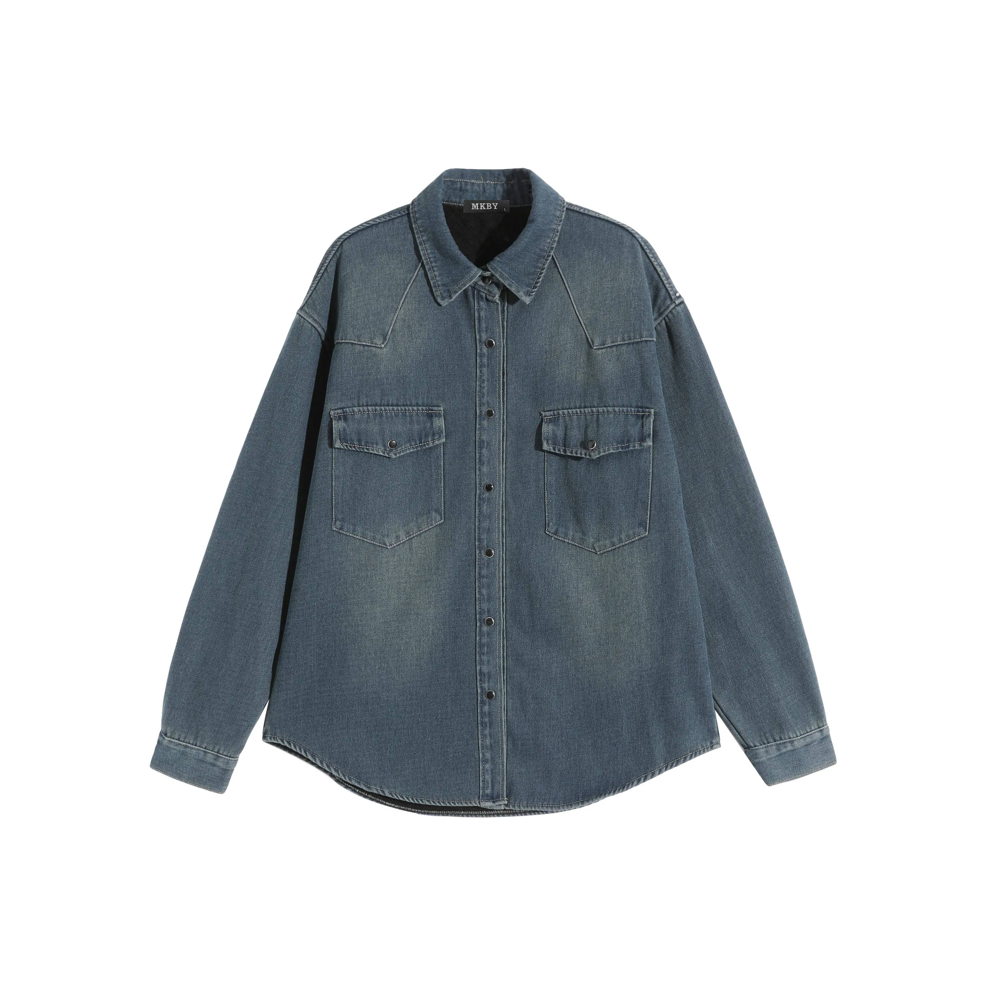MKBY Denim Jackets Women's Blue Fleece Lined