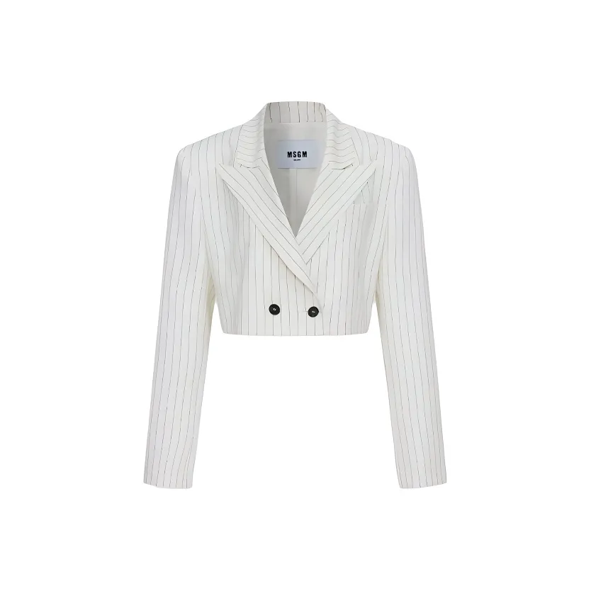 MSGM Pinstripe pattern Cropped Blazer