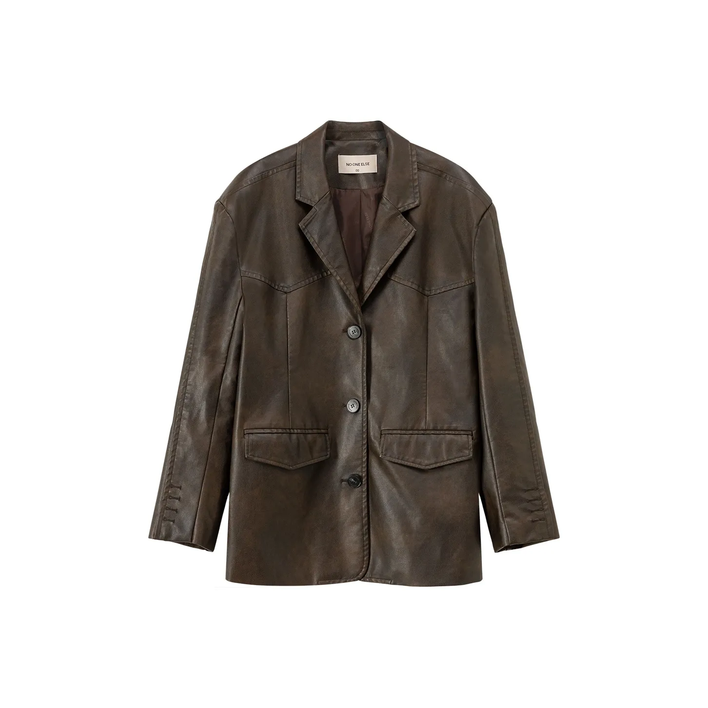 NO ONE ELSE Черная женская кожаная куртка