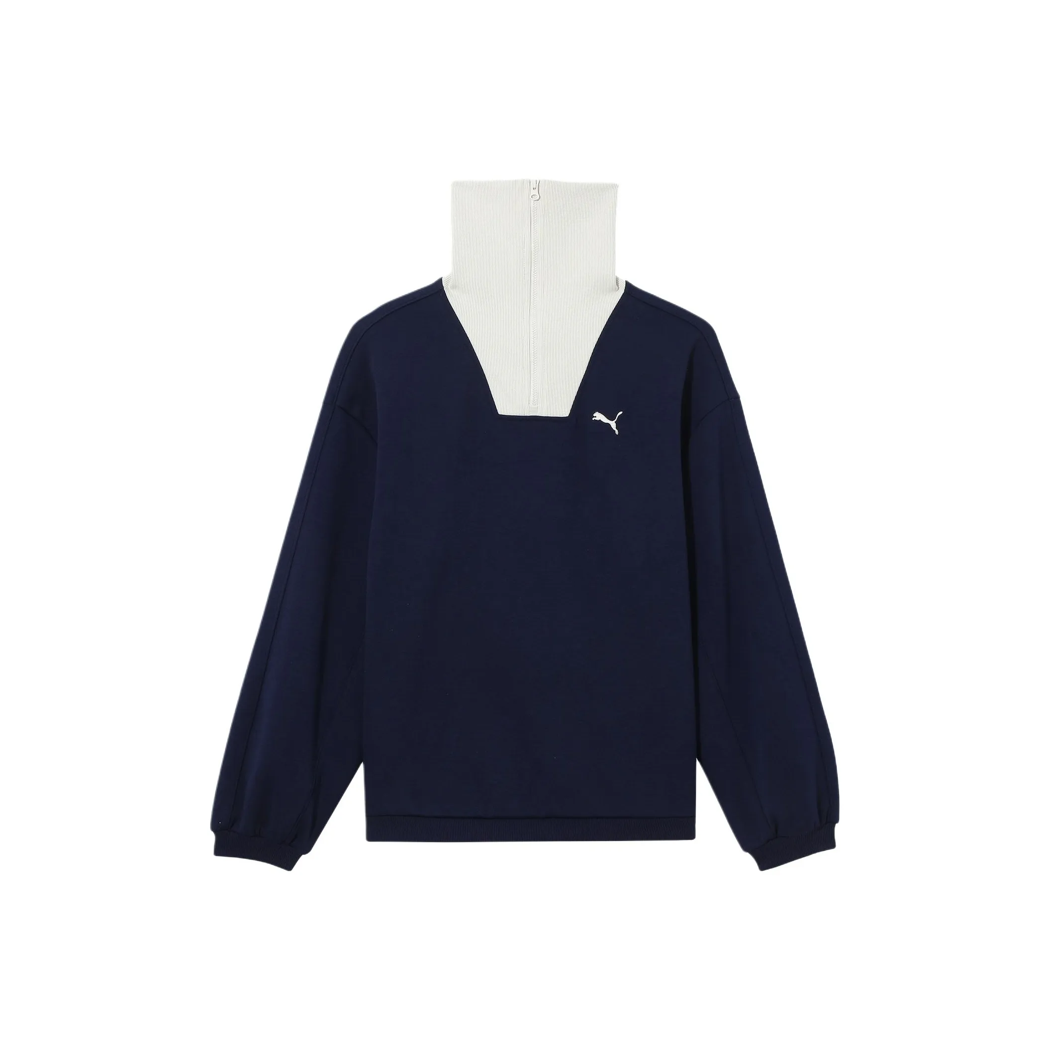 PUMA COLLECTIVE SS25 FEMME HALF ZIP CREW SWEATSHIRT Женский Морской Синий